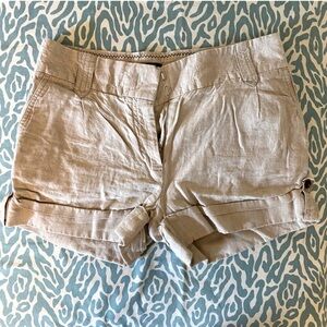 Women's Tan Linen Shorts jcrew